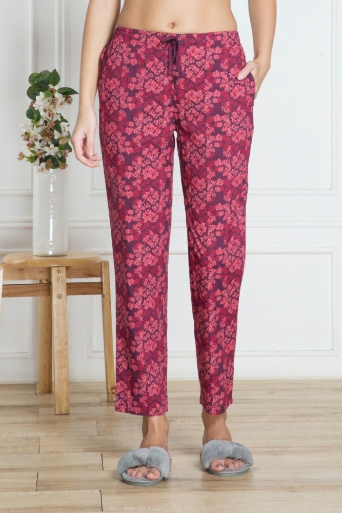 Buy Van Heusen Women Drawstring Waistband & Reflective Trim Lounge Pants -  Pink online