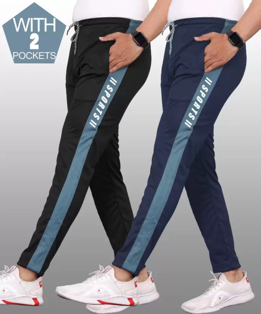 Men's Track Pants, Navy & Black