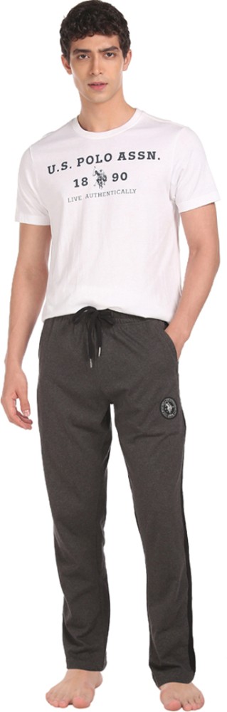 U.S. POLO ASSN. Striped Men Grey Track Pants - Buy U.S. POLO ASSN