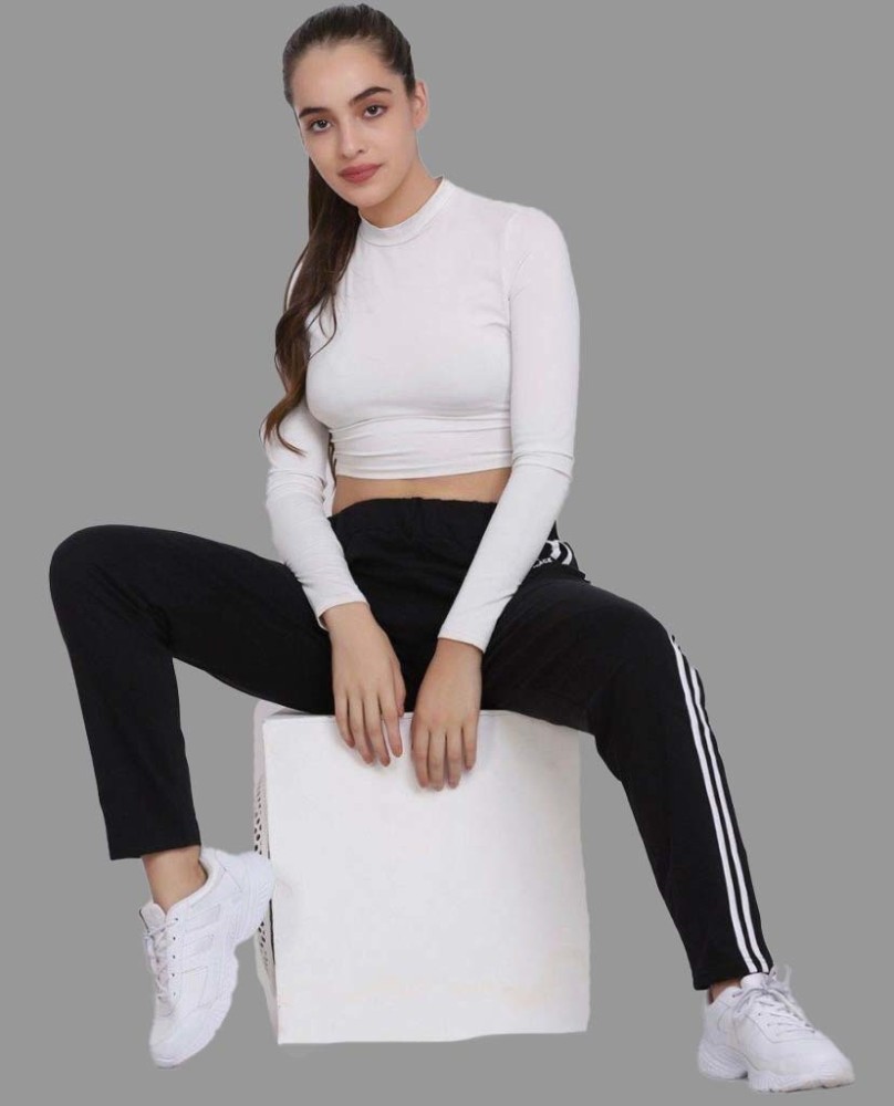 EXOLACE Striped Women Black, White Track Pants - Buy EXOLACE Striped Women  Black, White Track Pants Online at Best Prices in India