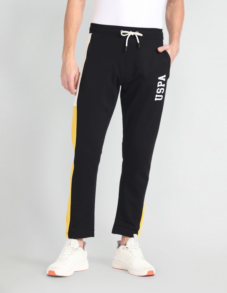 U.S. Polo Assn. Denim Co. Printed Men Black Track Pants - Buy U.S. Polo Assn.  Denim Co. Printed Men Black Track Pants Online at Best Prices in India