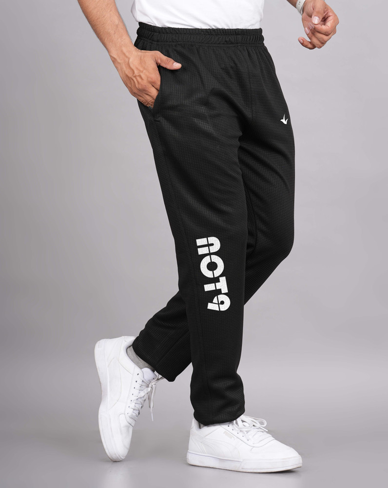 Notnine Self Design Men Black Track Pants Buy Notnine Self