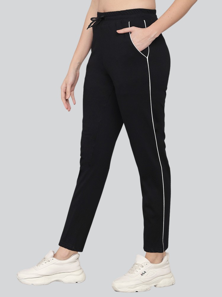 Q-Rious Solid Women Black Track Pants - Buy Q-Rious Solid Women Black Track  Pants Online at Best Prices in India