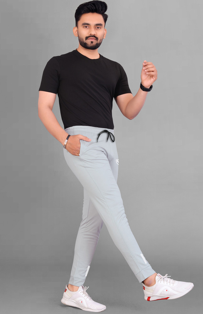 Grey colour sales track pants