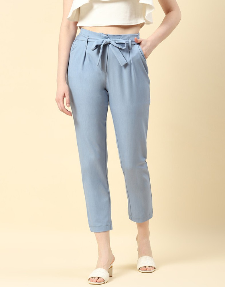 Light Blue Womens Trousers - Buy Light Blue Womens Trousers Online at Best  Prices In India