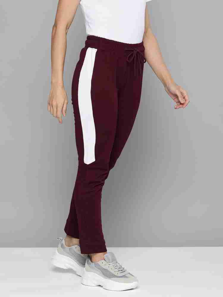 Maroon track clearance pants womens