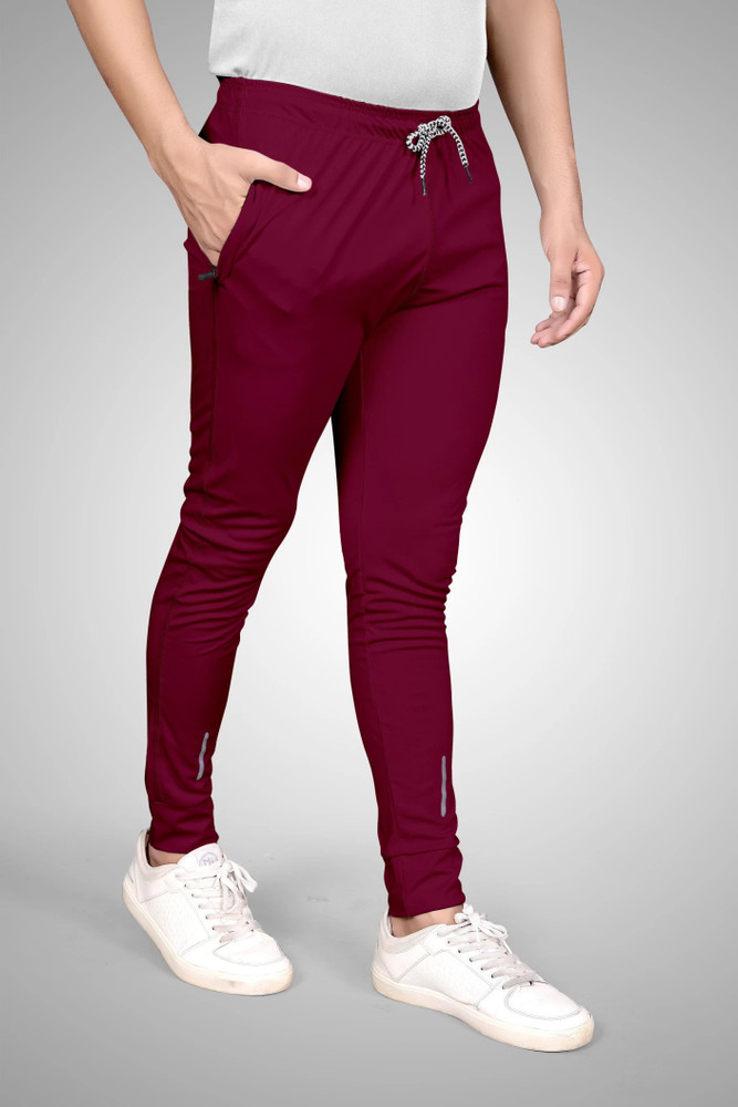 Maroon colour outlet track pants