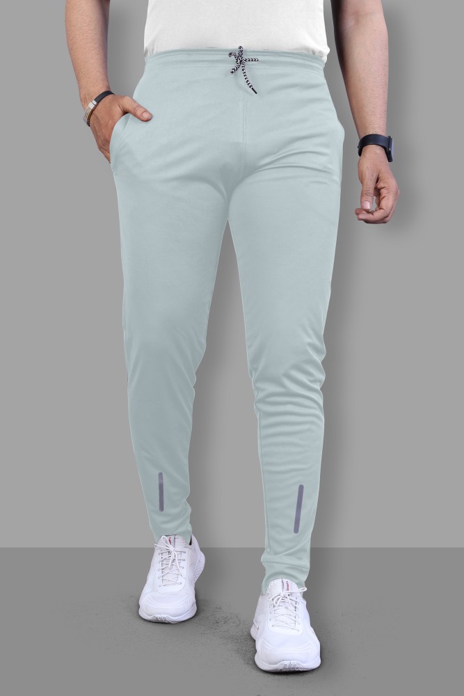 Trackpants Shop Men Light Grey Polyester Trackpants  Cliths