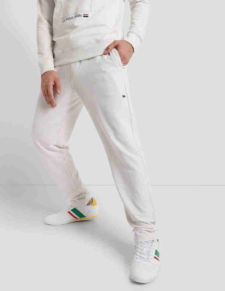 U.S. POLO ASSN. Solid Men White Track Pants - Buy U.S. POLO ASSN