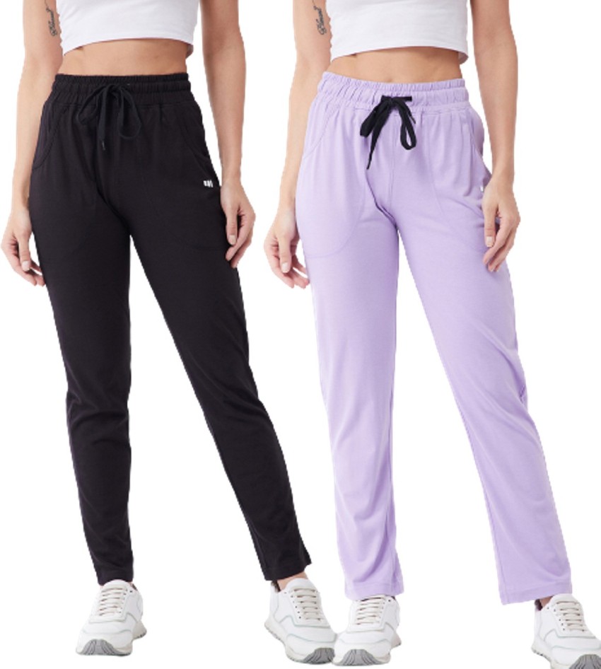 Modeve Solid Women Black, Purple Track Pants - Buy Modeve Solid Women  Black, Purple Track Pants Online at Best Prices in India