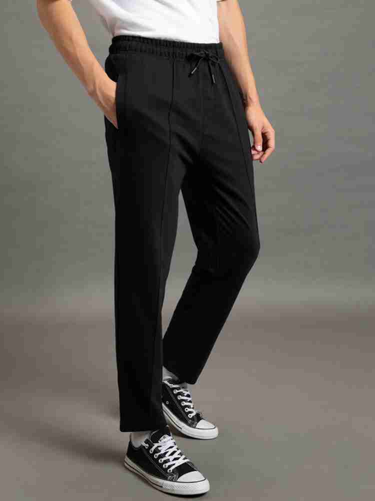 BEWAKOOF Solid Men Black Track Pants - Buy BEWAKOOF Solid Men Black Track Pants  Online at Best Prices in India