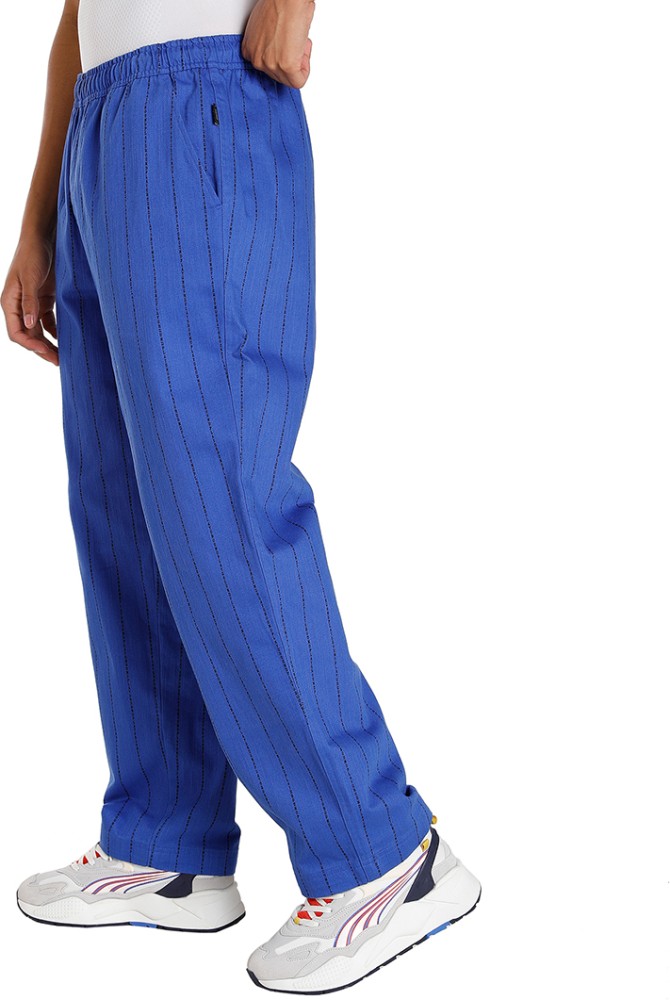 PUMA UPTOWN AOP Wide Leg Pants Striped Men Blue Track Pants - Buy 