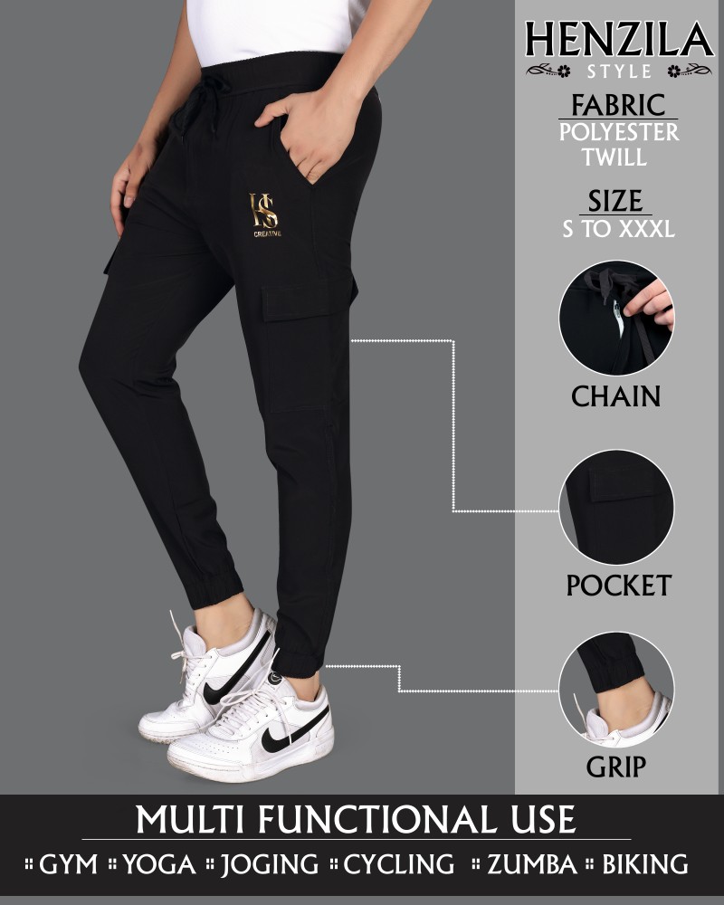 LAHEJA Solid Men Black Track Pants Buy LAHEJA Solid Men Black