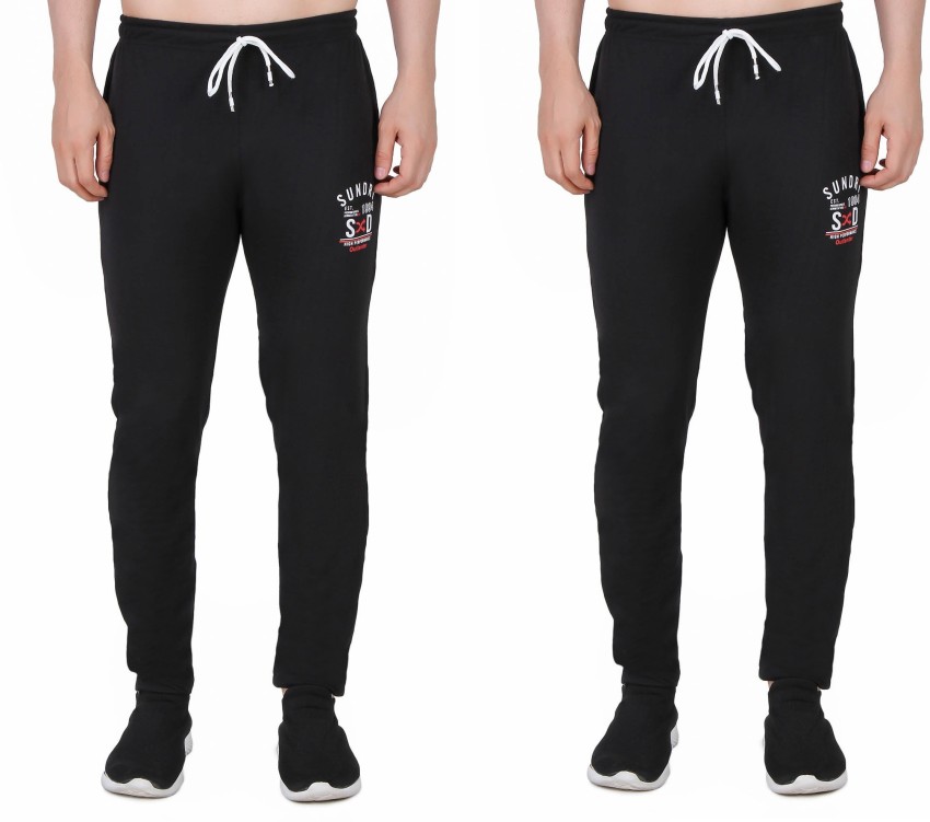 Sundry Solid Men Black Track Pants - Buy Sundry Solid Men Black Track Pants  Online at Best Prices in India