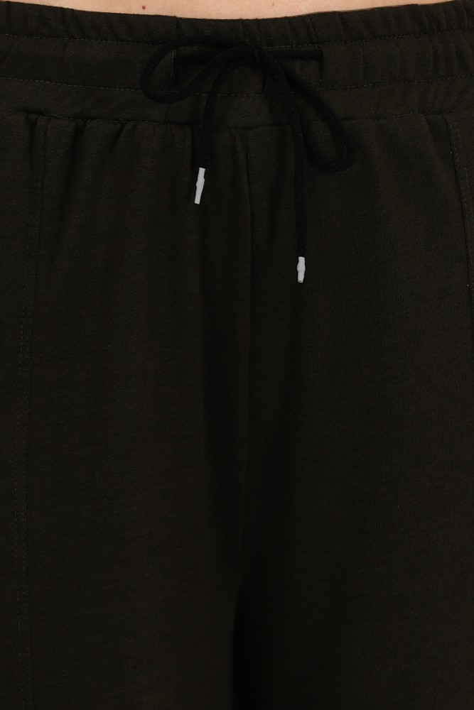CLOTHINK India Solid Women Black Track Pants - Buy CLOTHINK India