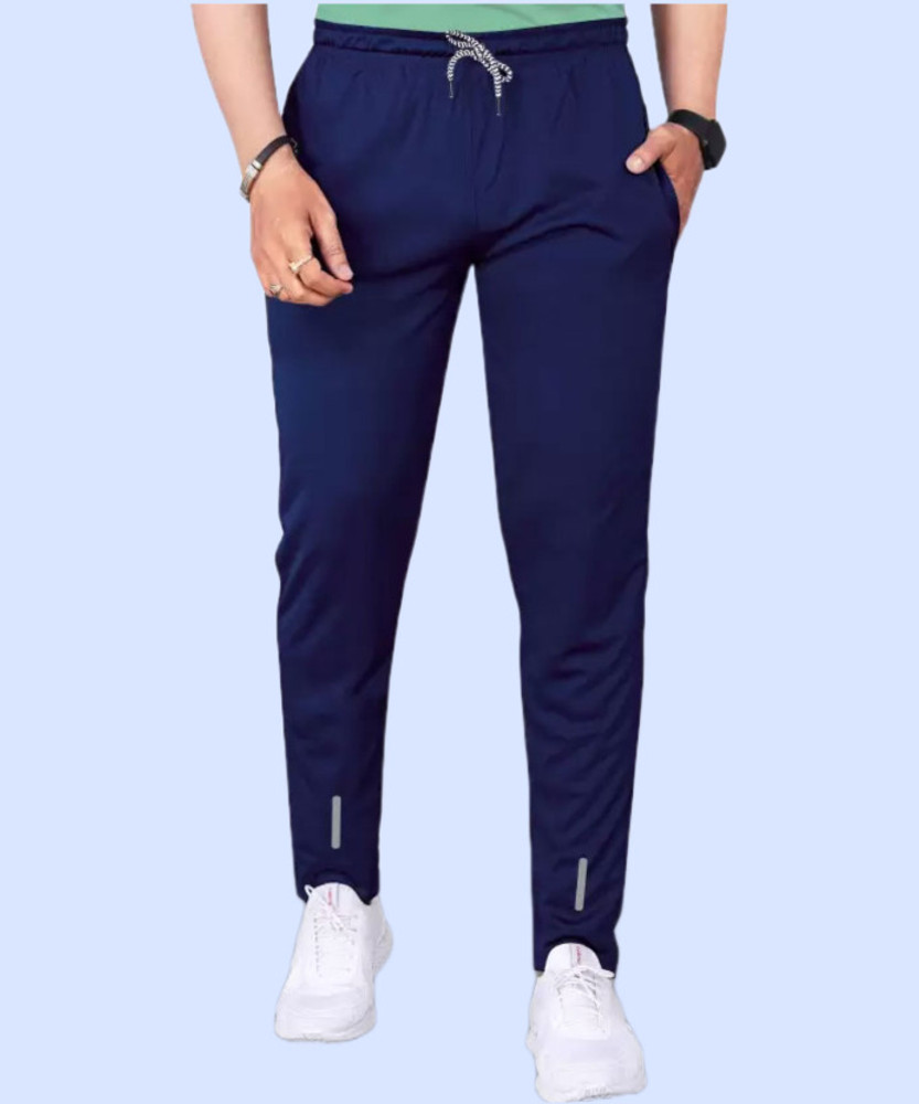 Blue track pants mens hot sale