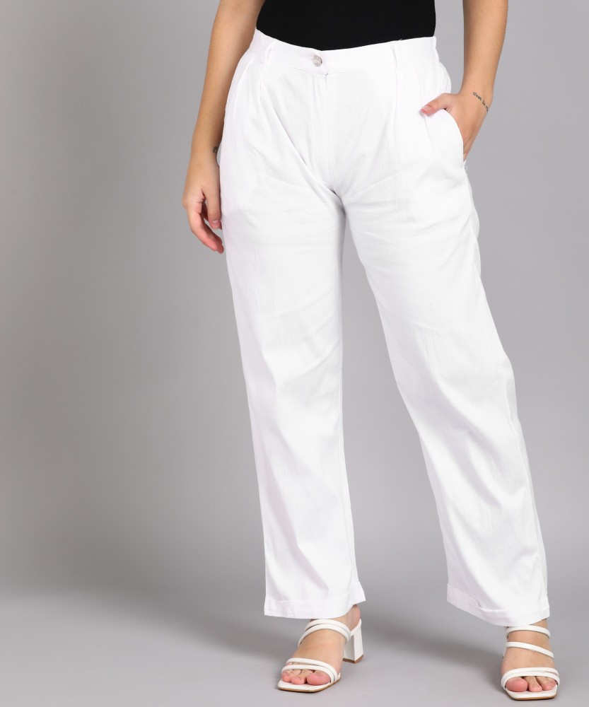 FUBACK Regular Fit Women Light Blue Trousers - Buy FUBACK Regular Fit Women  Light Blue Trousers Online at Best Prices in India