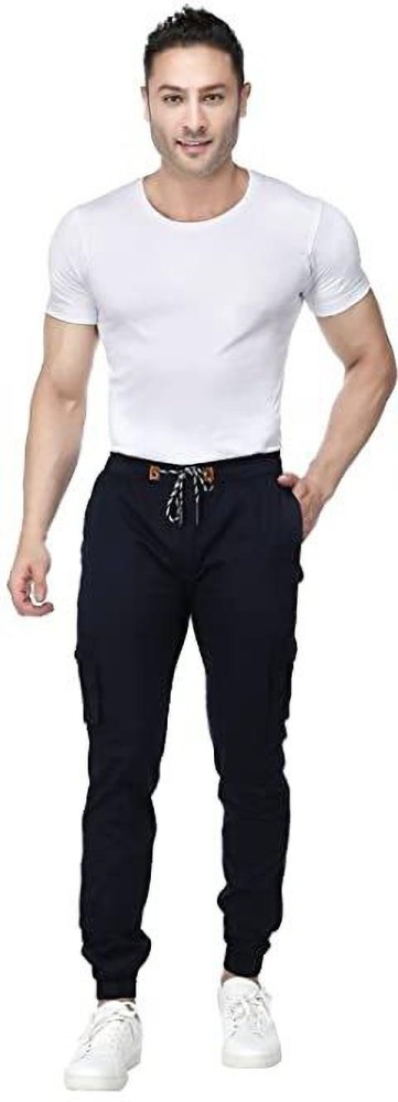 Trendy Dukaan Solid Men Dark Blue Track Pants - Buy Trendy Dukaan Solid Men  Dark Blue Track Pants Online at Best Prices in India