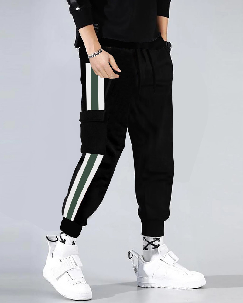 Black and green track cheap pants