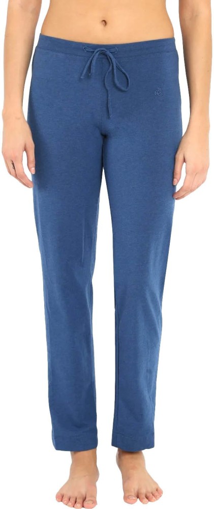 Buy Jockey 1302 Women's Cotton Elastane Trackpants With Convenient Side  Pockets Blue online
