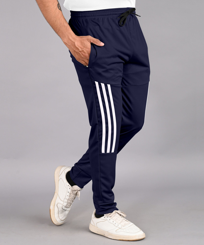 KNACK Striped Men Blue Track Pants Buy KNACK Striped Men Blue
