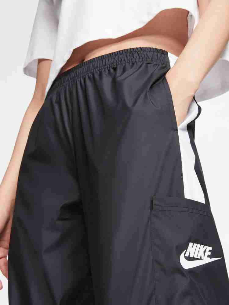 NIKE Sportswear Self Design Women Black Track Pants