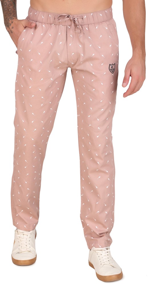 Mountain Colours Printed Men Pink Track Pants - Buy Mountain