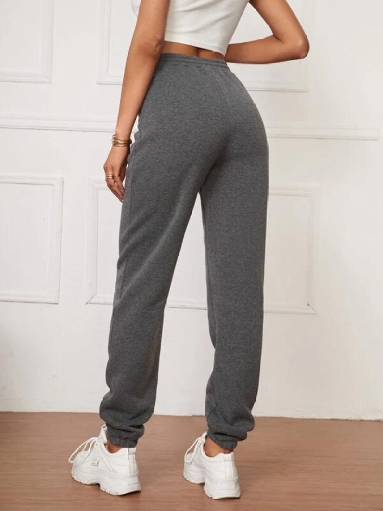 High waisted grey track pants hot sale