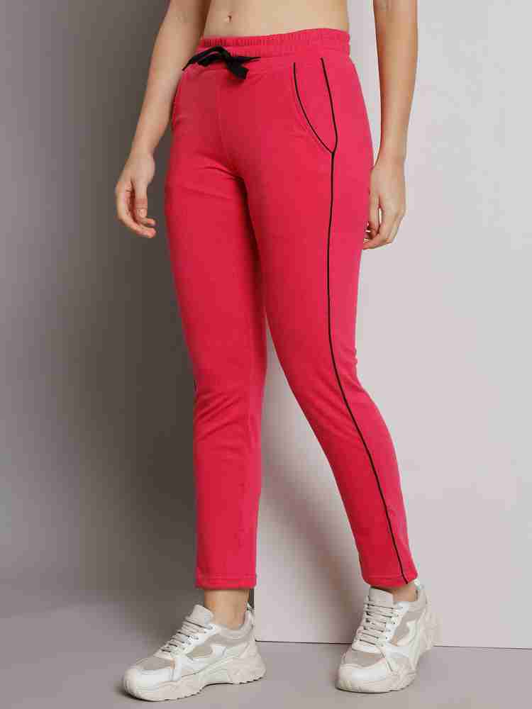 Q-Rious Solid Women Red Track Pants - Buy Q-Rious Solid Women Red