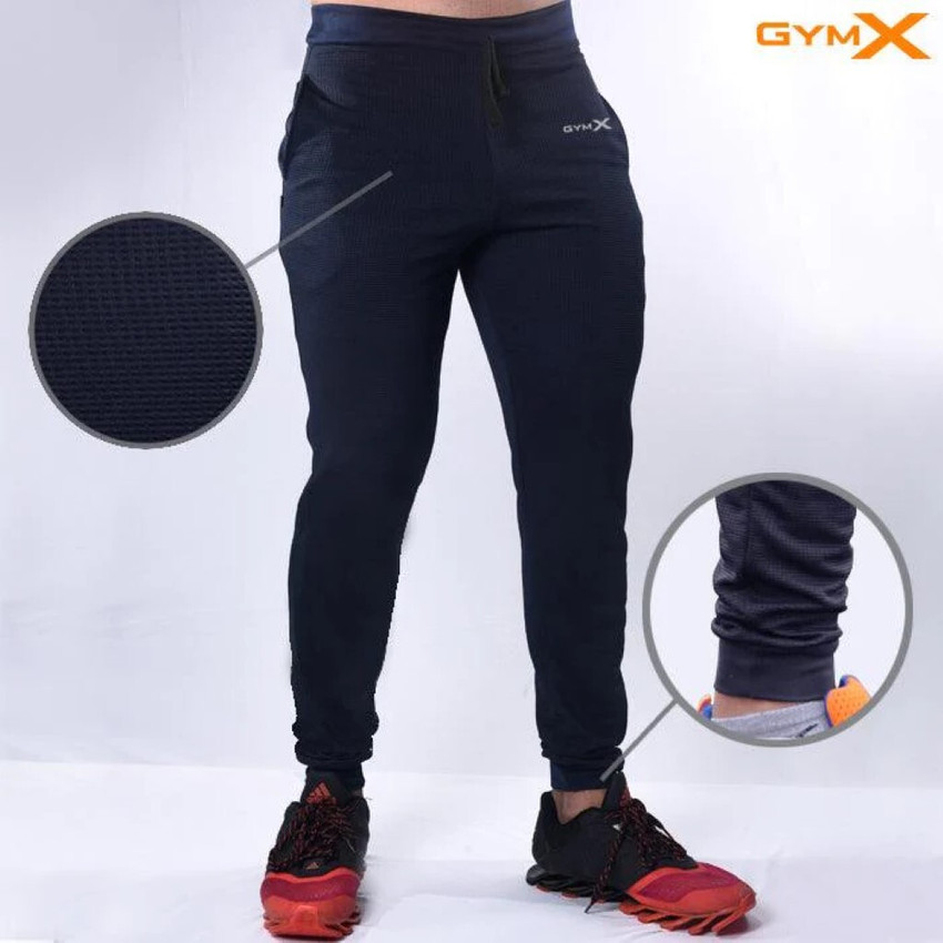 GymX Sportwear Solid Men Blue Track Pants Buy GymX Sportwear