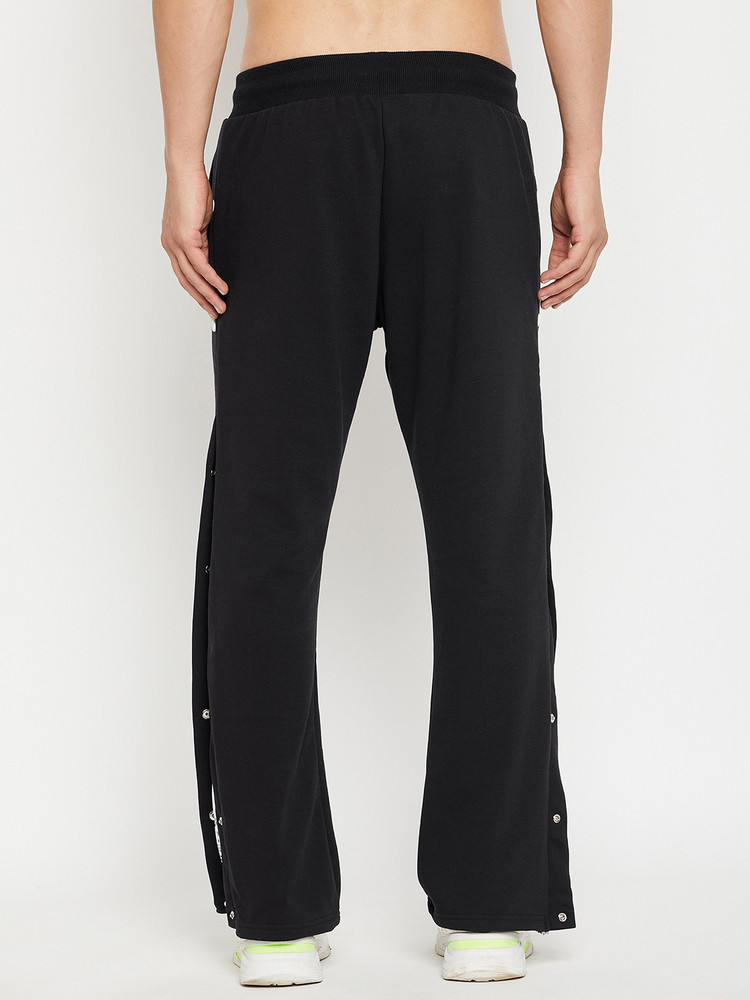 Fugazee solid men's black track pants clearance