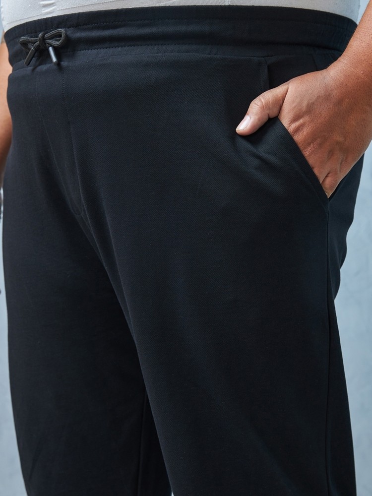 Buy Men's Black Plus Size Joggers Online at Bewakoof