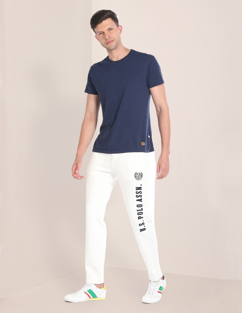 U.S. POLO ASSN. Printed Men White Track Pants - Buy U.S. POLO ASSN
