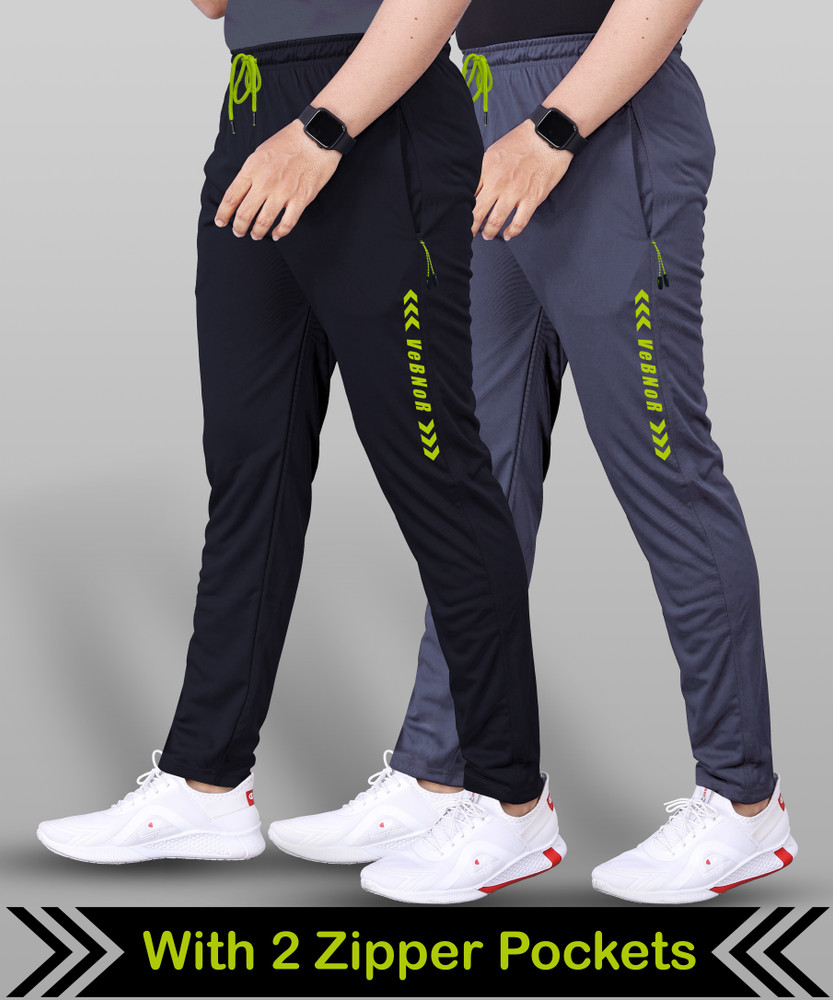 VeBNoR Printed Men Black Grey Track Pants
