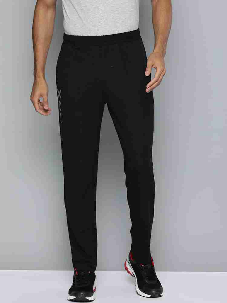 HRX by Hrithik Roshan Men Black Printed Detail Regular Fit Track pants