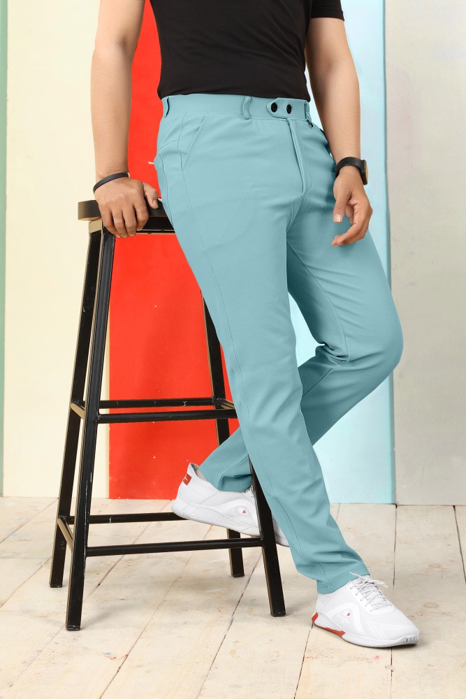 ARYAN ENTERPRISE Slim Fit Men Light Blue Trousers - Buy ARYAN ENTERPRISE  Slim Fit Men Light Blue Trousers Online at Best Prices in India