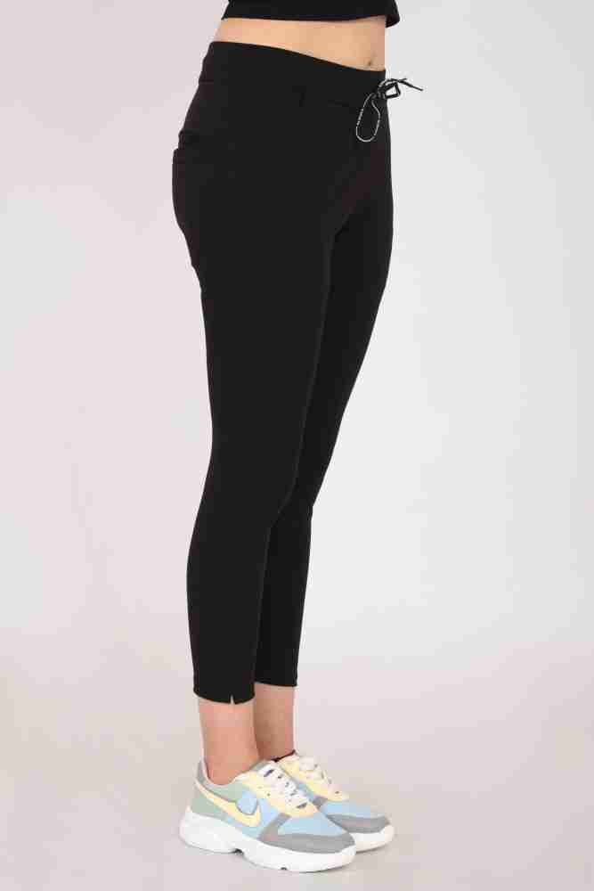 Secret World Solid Women Black Track Pants - Buy Secret World Solid Women  Black Track Pants Online at Best Prices in India