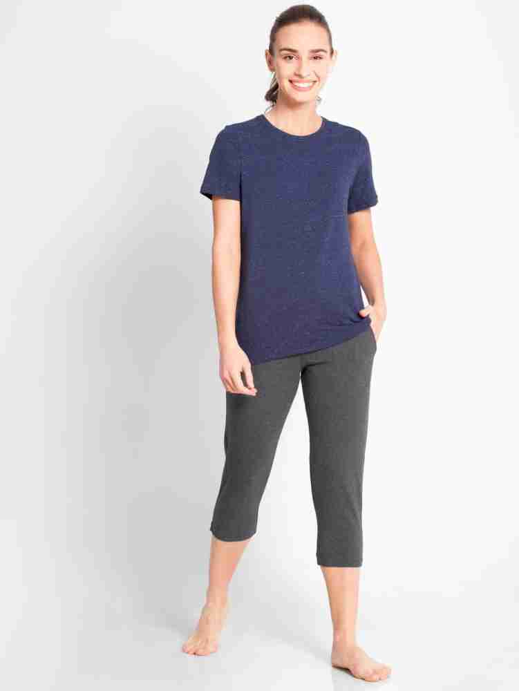 Jockey Charcoal Melange Capri Pants for Women #1300 [Old Fit] at Rs 629.00, Capri Leggings