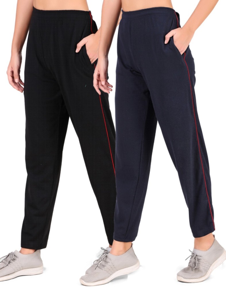 UZARUS Self Design Women Black, Dark Blue Track Pants - Buy UZARUS Self  Design Women Black, Dark Blue Track Pants Online at Best Prices in India