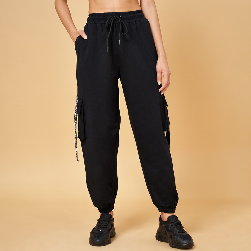 Ajile By Pantaloons Solid Women Black Track Pants Buy Ajile By