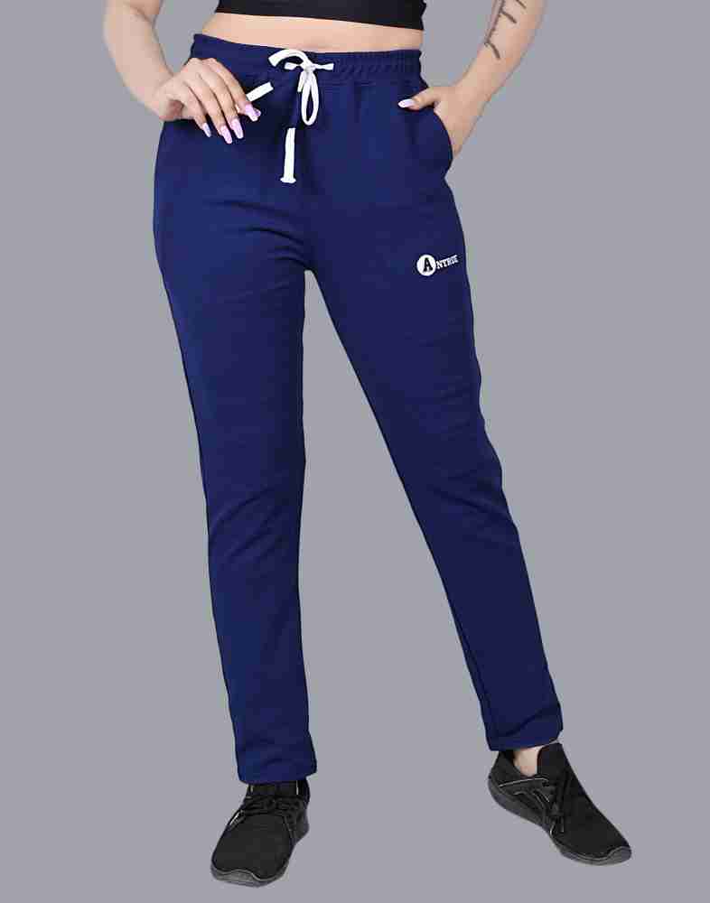 ANTRUE Solid Women Blue Track Pants - Buy ANTRUE Solid Women Blue Track  Pants Online at Best Prices in India