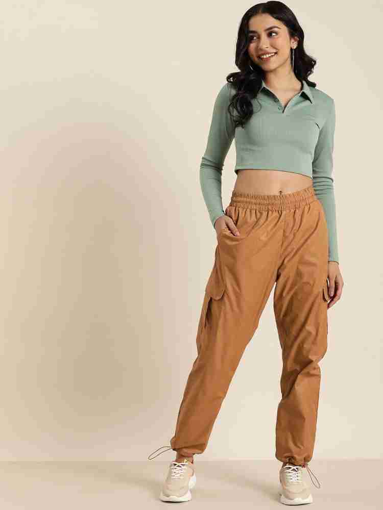 HARPA Dyed Women Brown Track Pants - Buy HARPA Dyed Women Brown