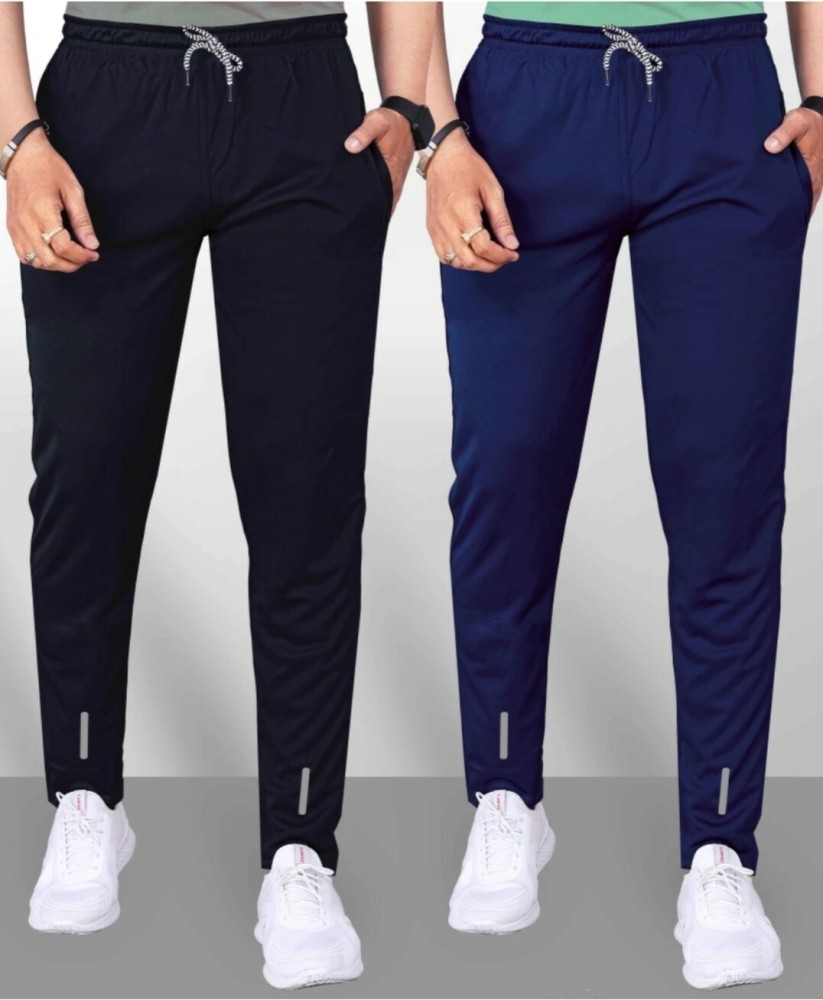 RUSKSUN Solid Men Black, Dark Blue Track Pants - Buy RUSKSUN Solid Men  Black, Dark Blue Track Pants Online at Best Prices in India