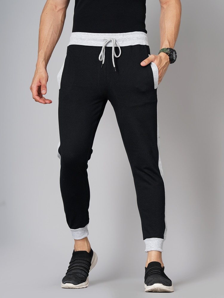 Buy MADSTO Men Black Solid Cotton Blend Track Pants SIZE-XXL