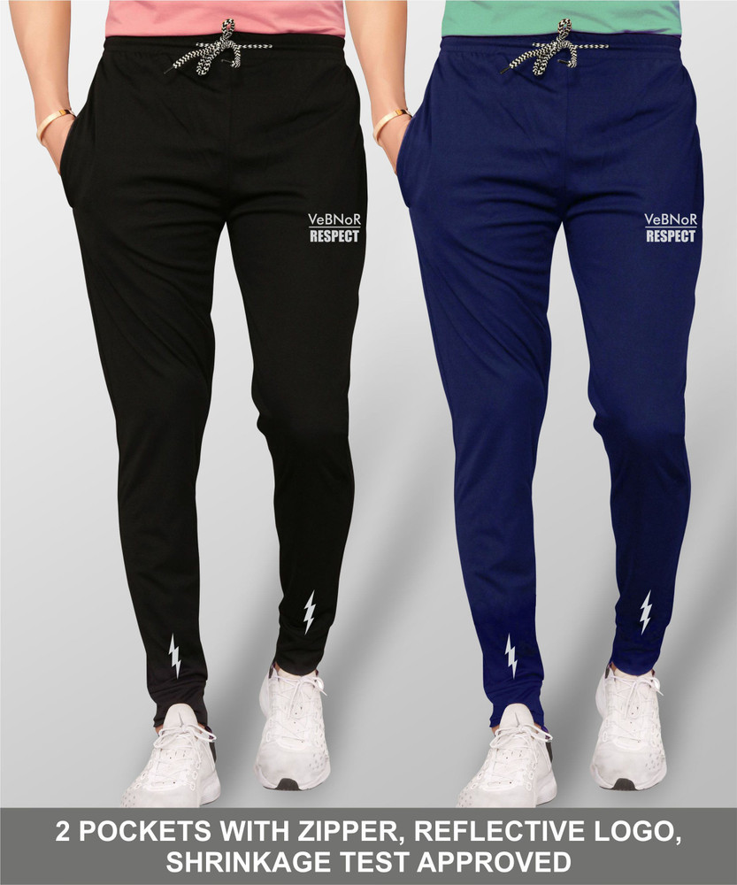 VeBNoR Solid Men Black Blue Track Pants Buy VeBNoR Solid Men