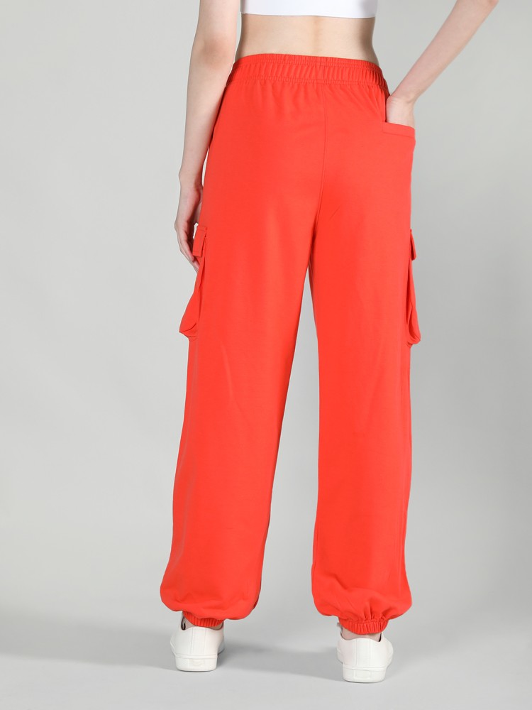 CHKOKKO Solid Women Orange Track Pants - Buy CHKOKKO Solid Women