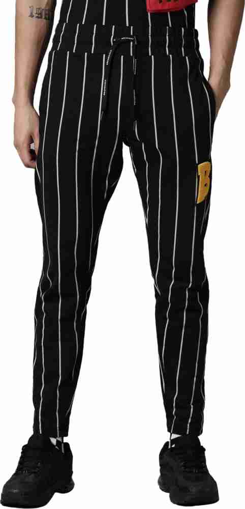 BREAKBOUNCE Striped Men Black Track Pants Buy BREAKBOUNCE Striped Men Black Track Pants Online at Best Prices in India Flipkart