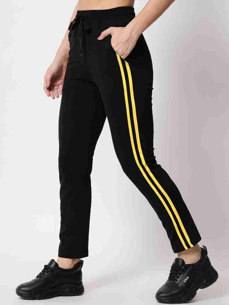 Black yellow cheap pants