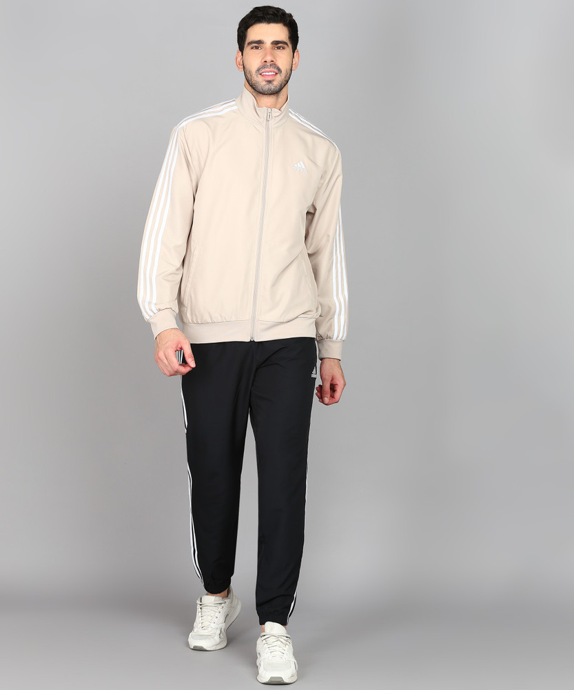 Mens cream adidas tracksuit clearance