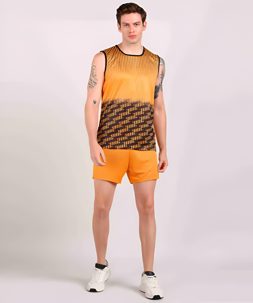 Abhi Sports Striped men running and swimming Printed Men Swimsuit